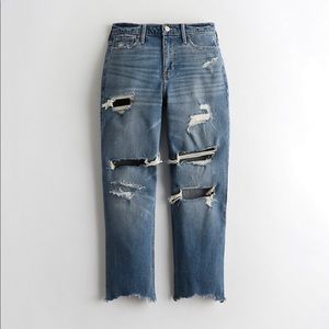 High-Rise Crop Slim Straight Jeans